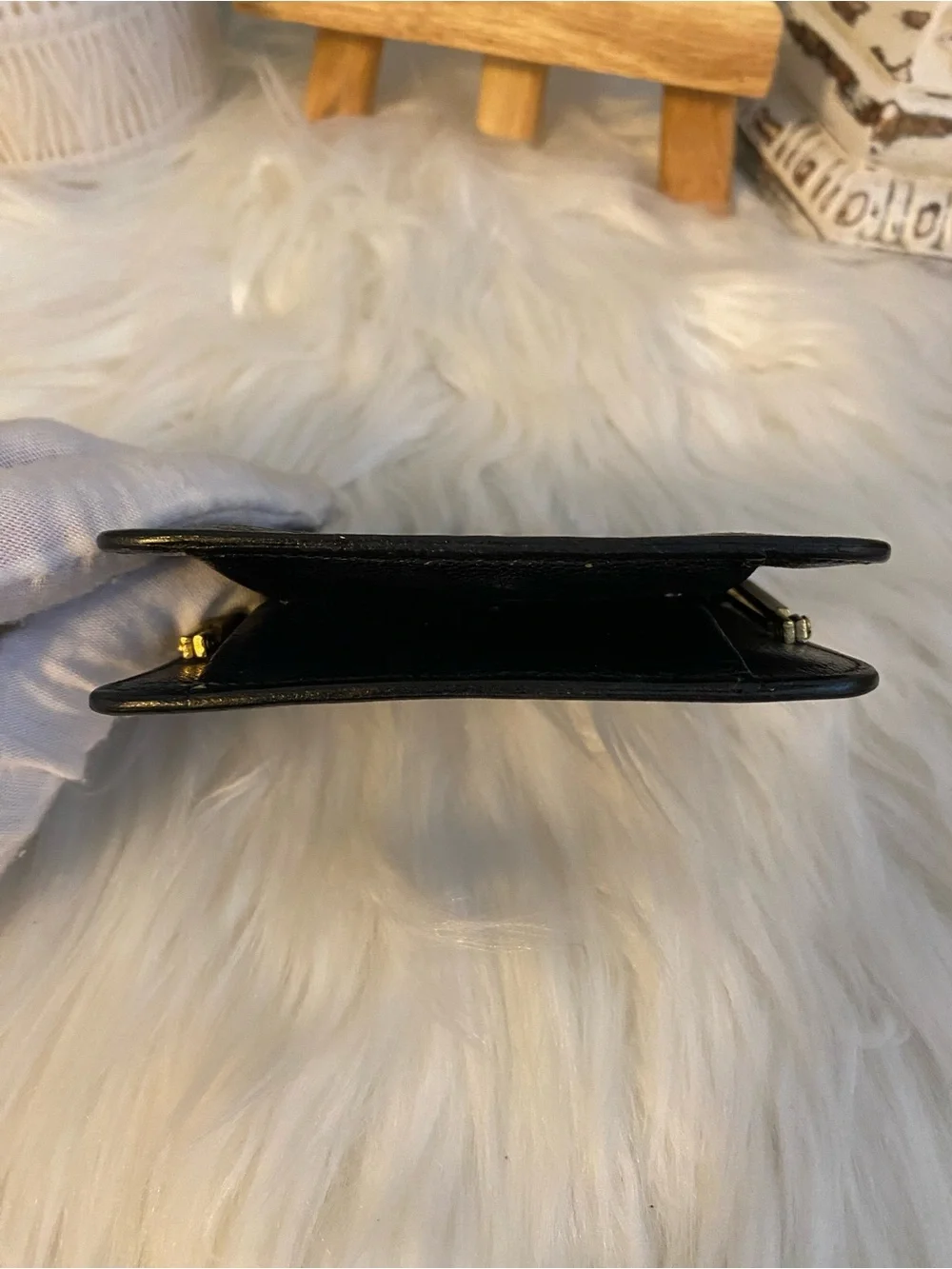 Celine Navy and Black Vintage Kiss-Lock Coin pouch or wallet